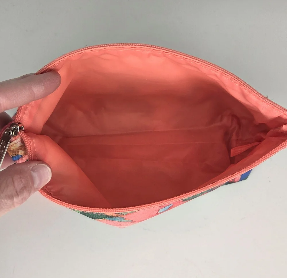 Lulu + Clinique‎ Tropical Colorful Floral Cosmetic Pouch Makeup Bag